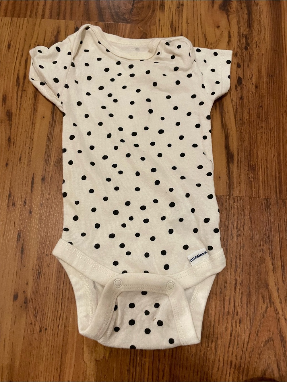 Gerber Cream and Black Polka Dot Short Sleeve One-Piece